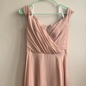 Light pink David bridals bridesmaid dress